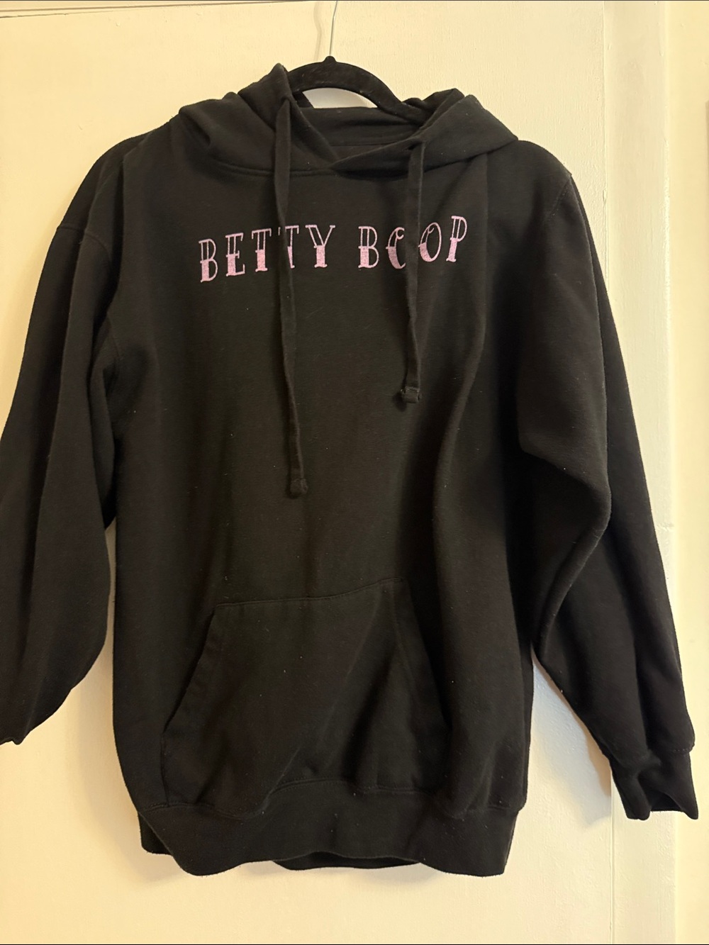 Betty Boop Black Hoodie with Pink Logo